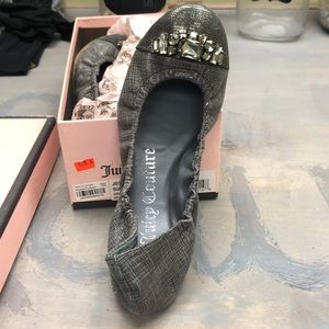 Gently worn Juicy Couture grey ballet flat sandal